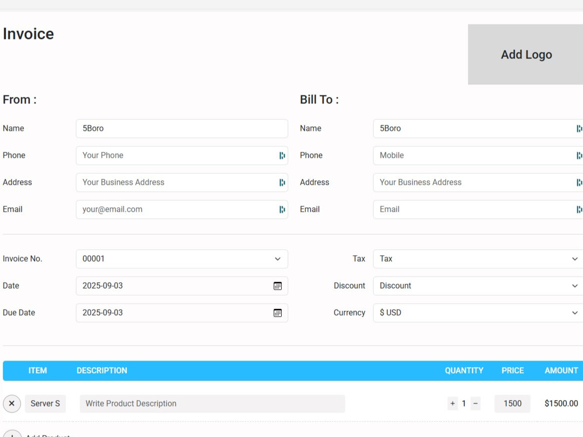 BillMeUp App Screenshot 1